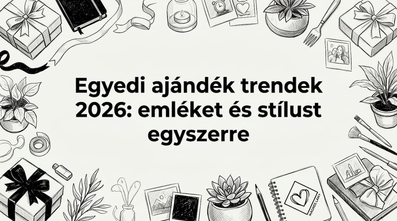 Egyedi, kézzel rajzolt ajándékkísérő kártya